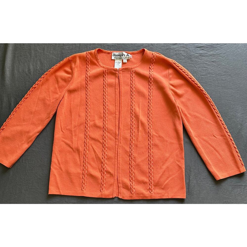 Joseph A. Qu'est-Ce Que C'est Silk Medium Coral Cardigan